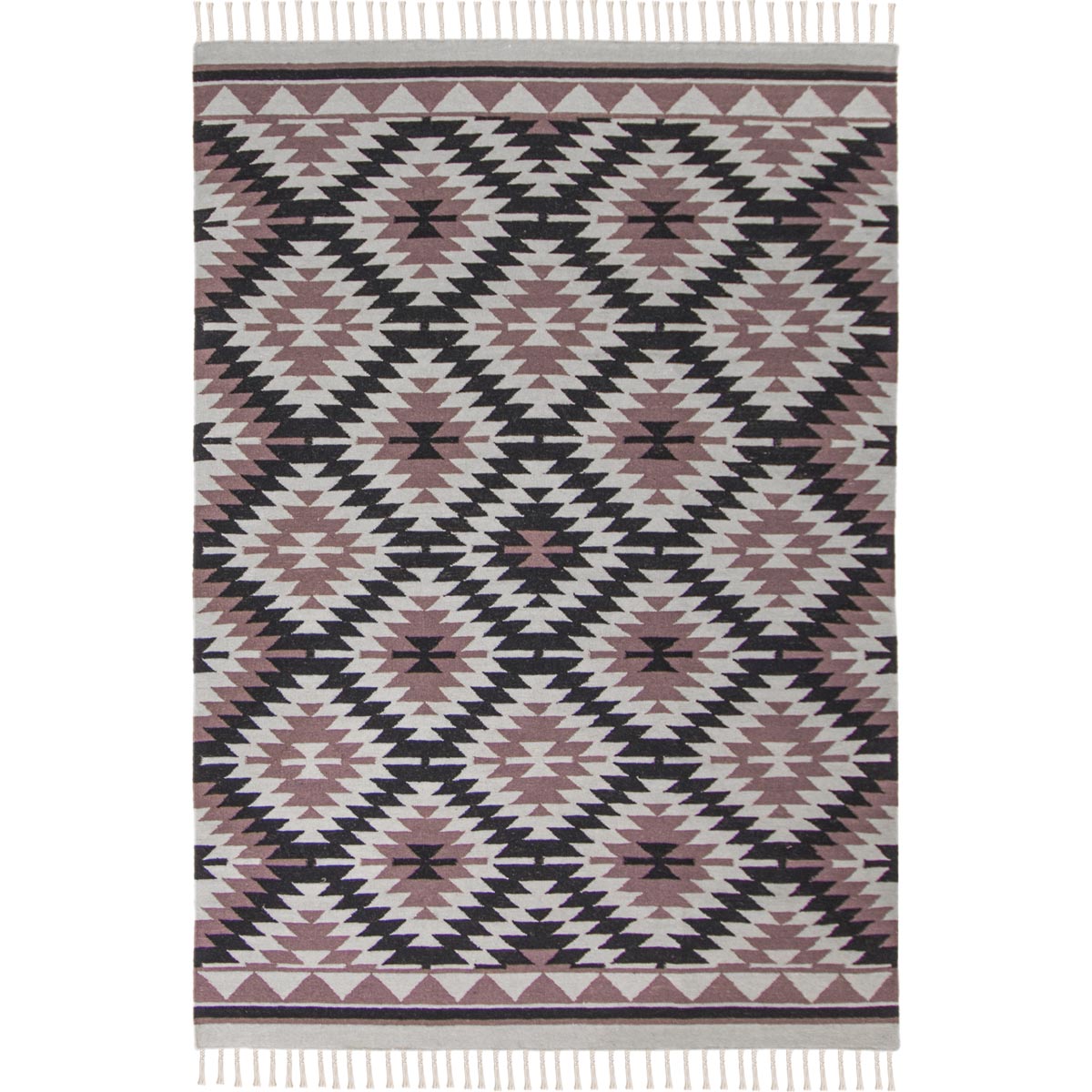 שטיח קילים הדס 10 סגול/אפור עם פרנזים | השטיח האדום