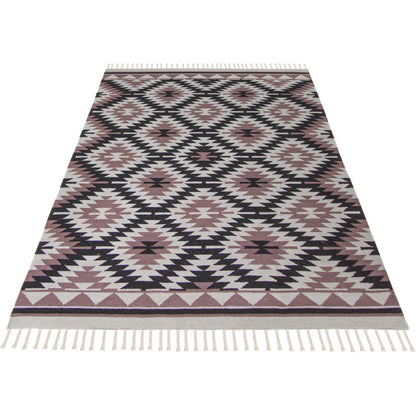 שטיח קילים הדס 10 סגול/אפור עם פרנזים | השטיח האדום