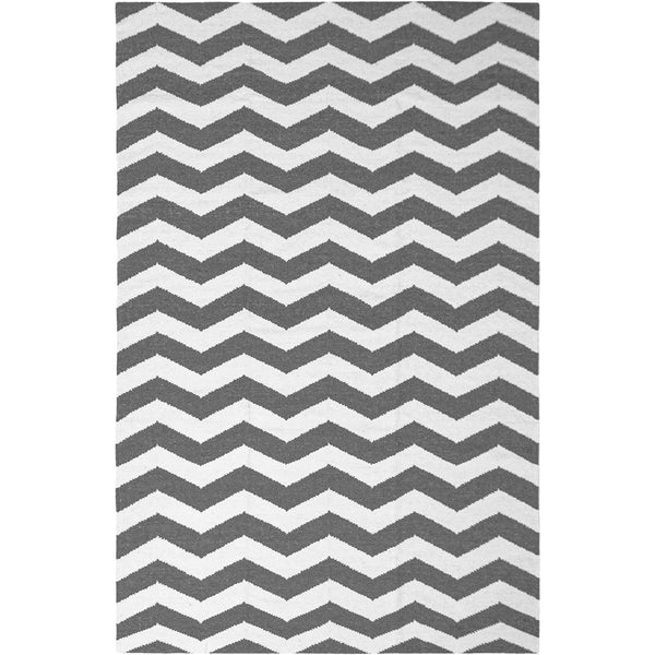 שטיח קילים הדס 01 אפור כהה/לבן KILIM