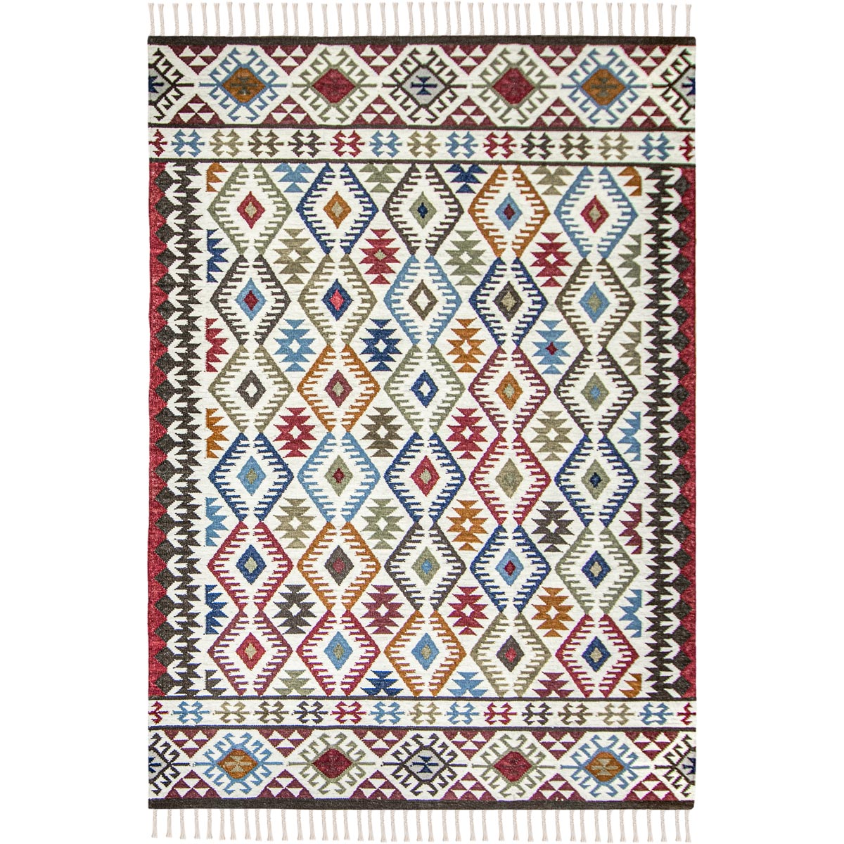 שטיח קילים שיראז 02 צבעוני עם פרנזים | השטיח האדום