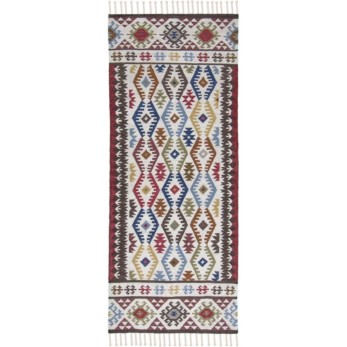 שטיח קילים שיראז 02 צבעוני ראנר עם פרנזים | השטיח האדום