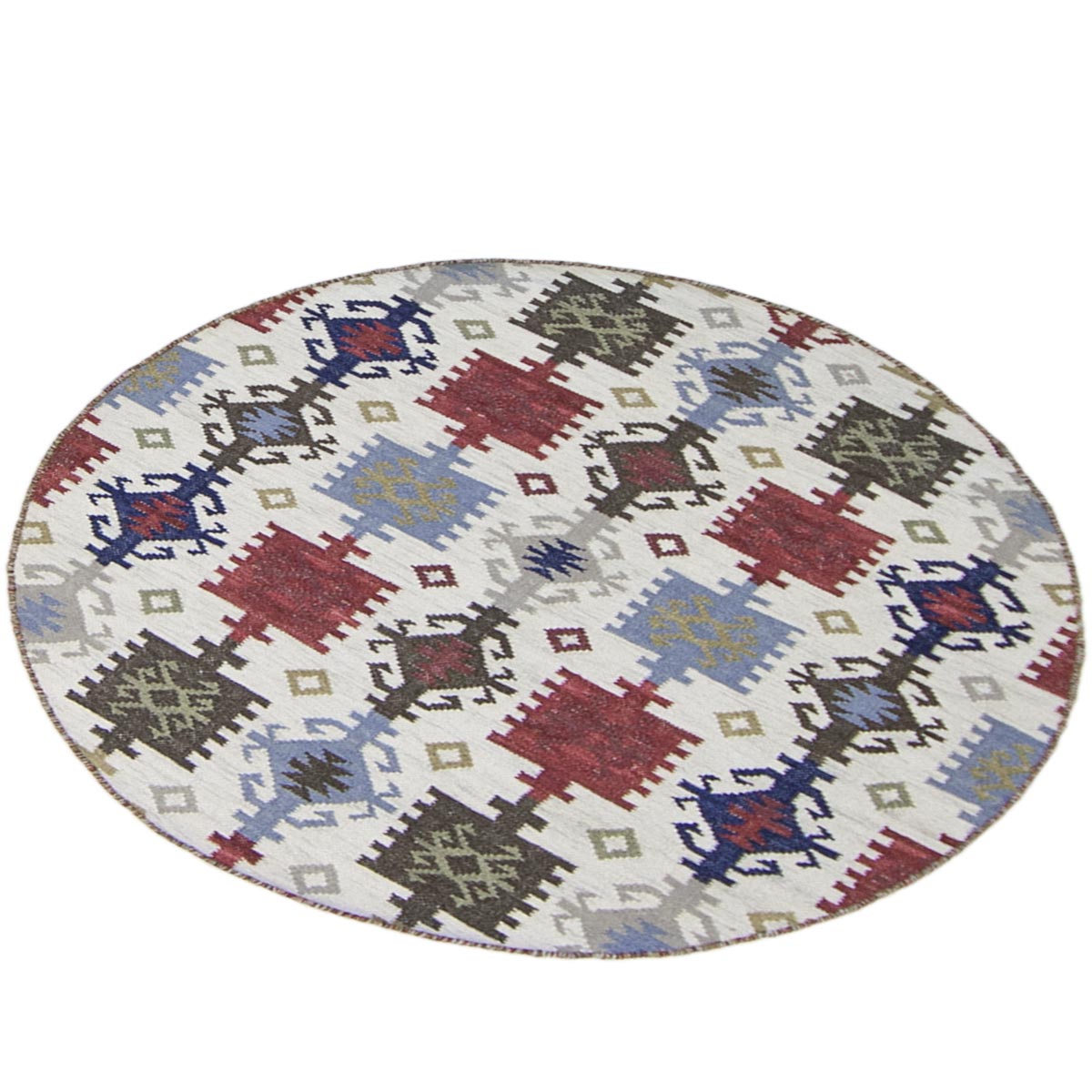 שטיח קילים שיראז 01 צבעוני עגול | השטיח האדום