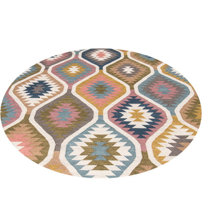 שטיח קילים שיראז 03 צבעוני עגול | השטיח האדום