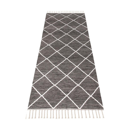 שטיח קילים שוהם 01 אפור כהה ראנר עם פרנזים | השטיח האדום