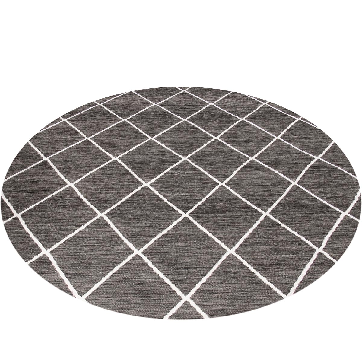 שטיח קילים שוהם 01 אפור כהה עגול | השטיח האדום