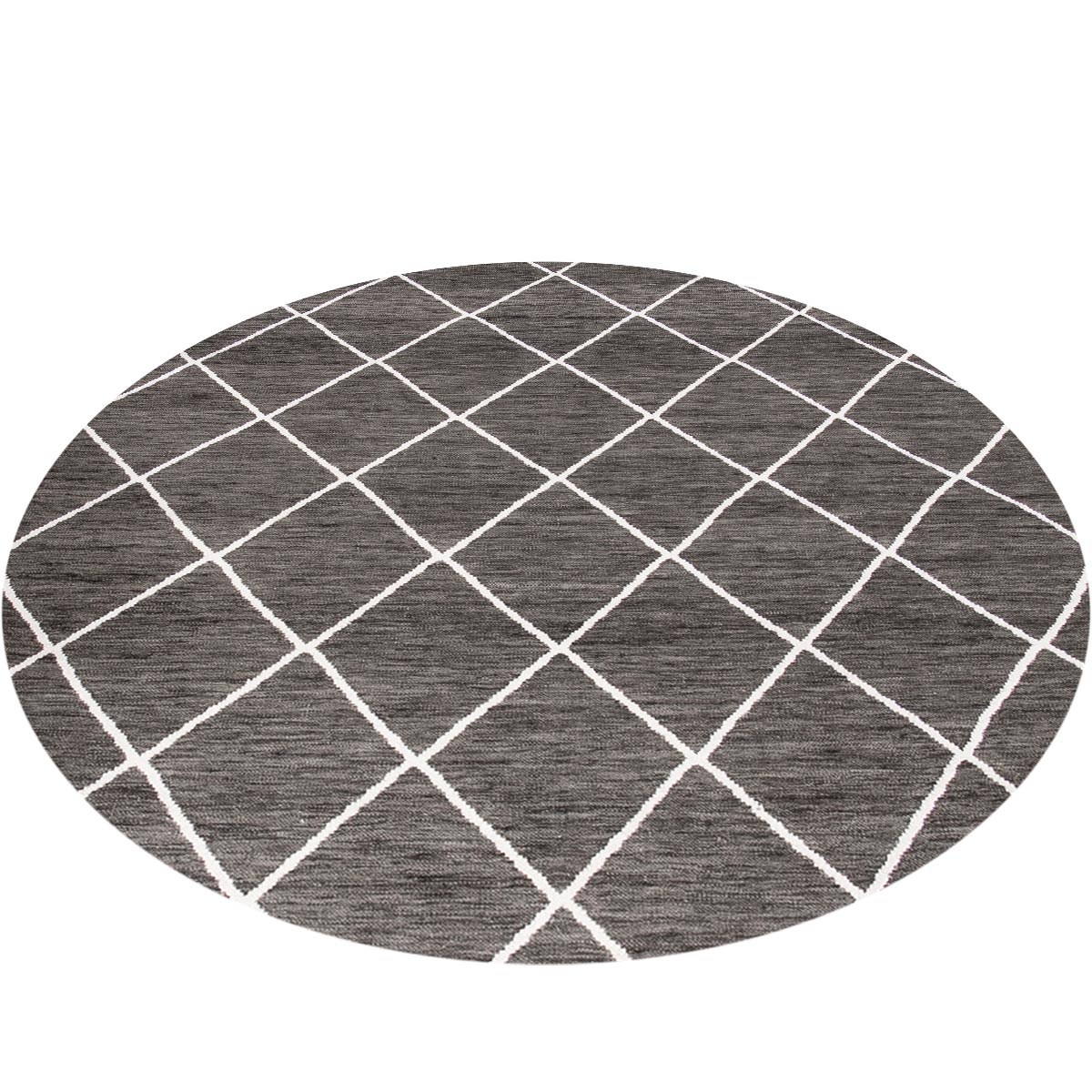 שטיח קילים שוהם 01 אפור כהה עגול | השטיח האדום