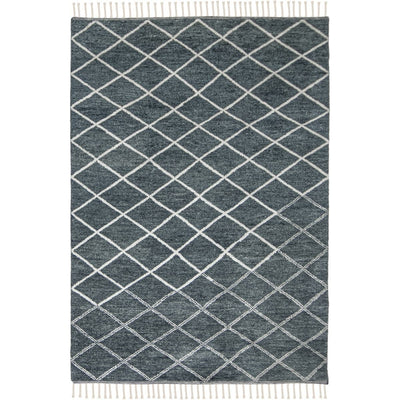 שטיח ברבר מרוקאי 06 אפור עם פרנזים | השטיח האדום
