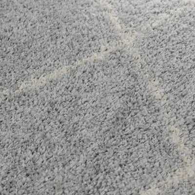 שטיח שאגי מרקש 07 אפור/קרם ראנר עם פרנזים | השטיח האדום