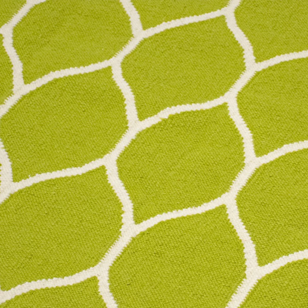 שטיח קילים הדס 04 ירוק/לבן עגול | השטיח האדום