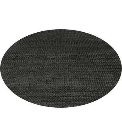 שטיח תמר חלות עבות 01 שחור עגול | השטיח האדום