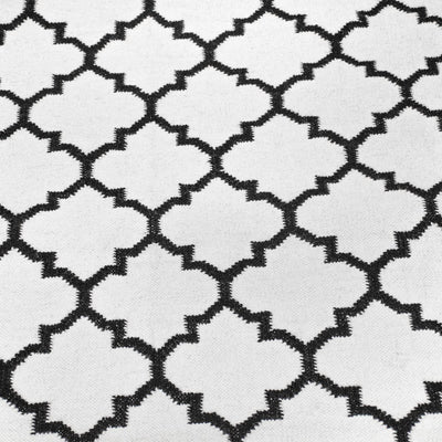 שטיח קילים הדס 07 לבן/שחור עם פרנזים | השטיח האדום