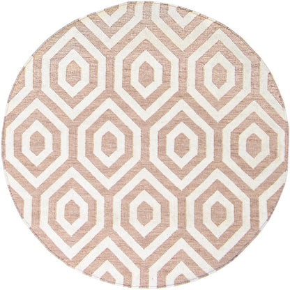 שטיח קילים הדס 02 ורוד/לבן עגול | השטיח האדום