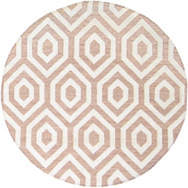 שטיח קילים הדס 02 ורוד/לבן עגול KILIM