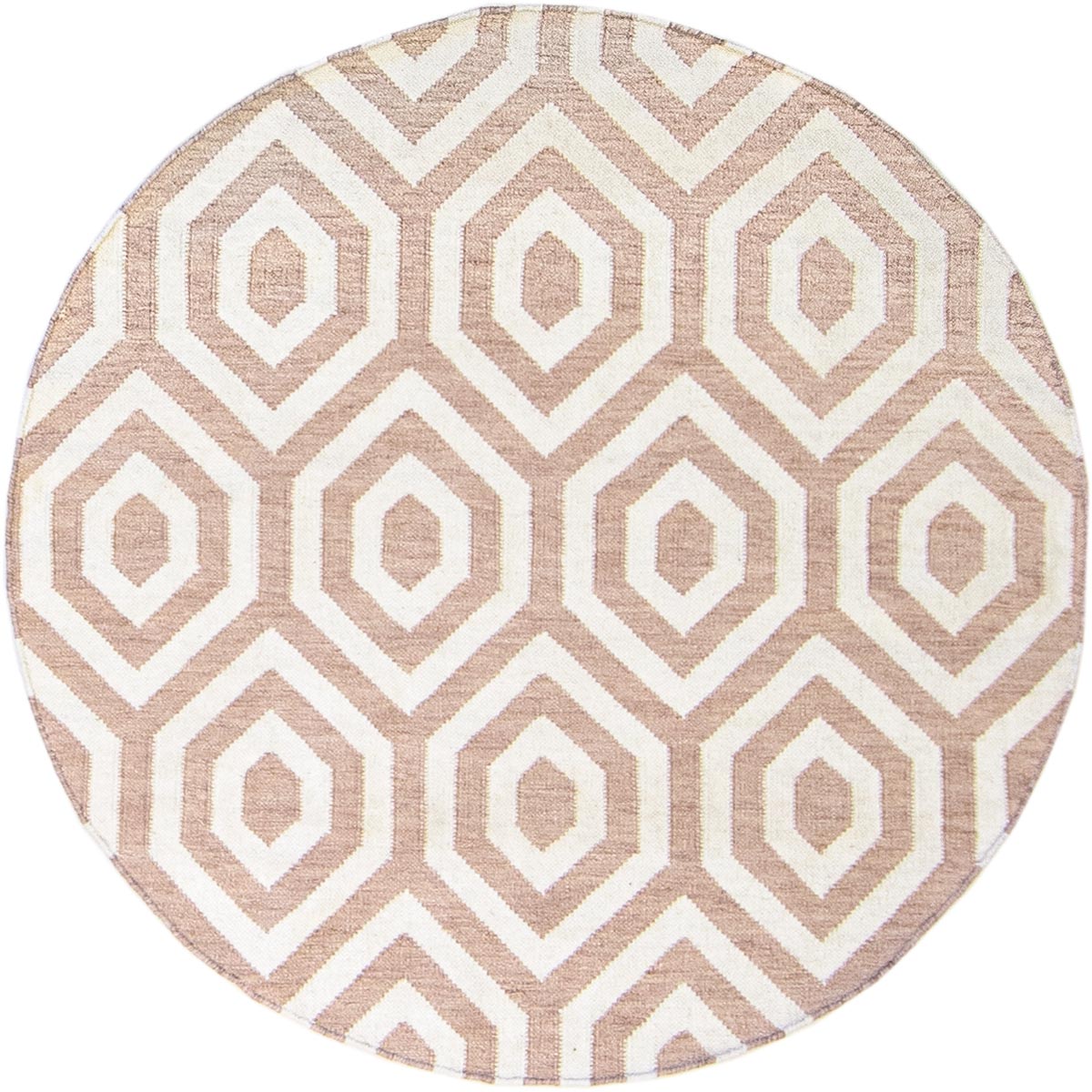 שטיח קילים הדס 02 ורוד/לבן עגול | השטיח האדום