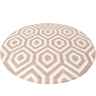 שטיח קילים הדס 02 ורוד/לבן עגול | השטיח האדום
