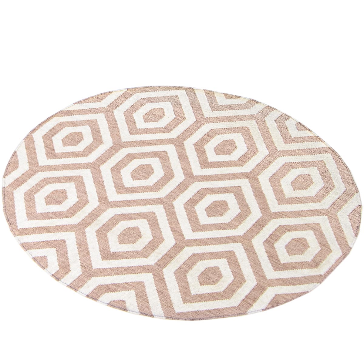 שטיח קילים הדס 02 ורוד/לבן עגול | השטיח האדום