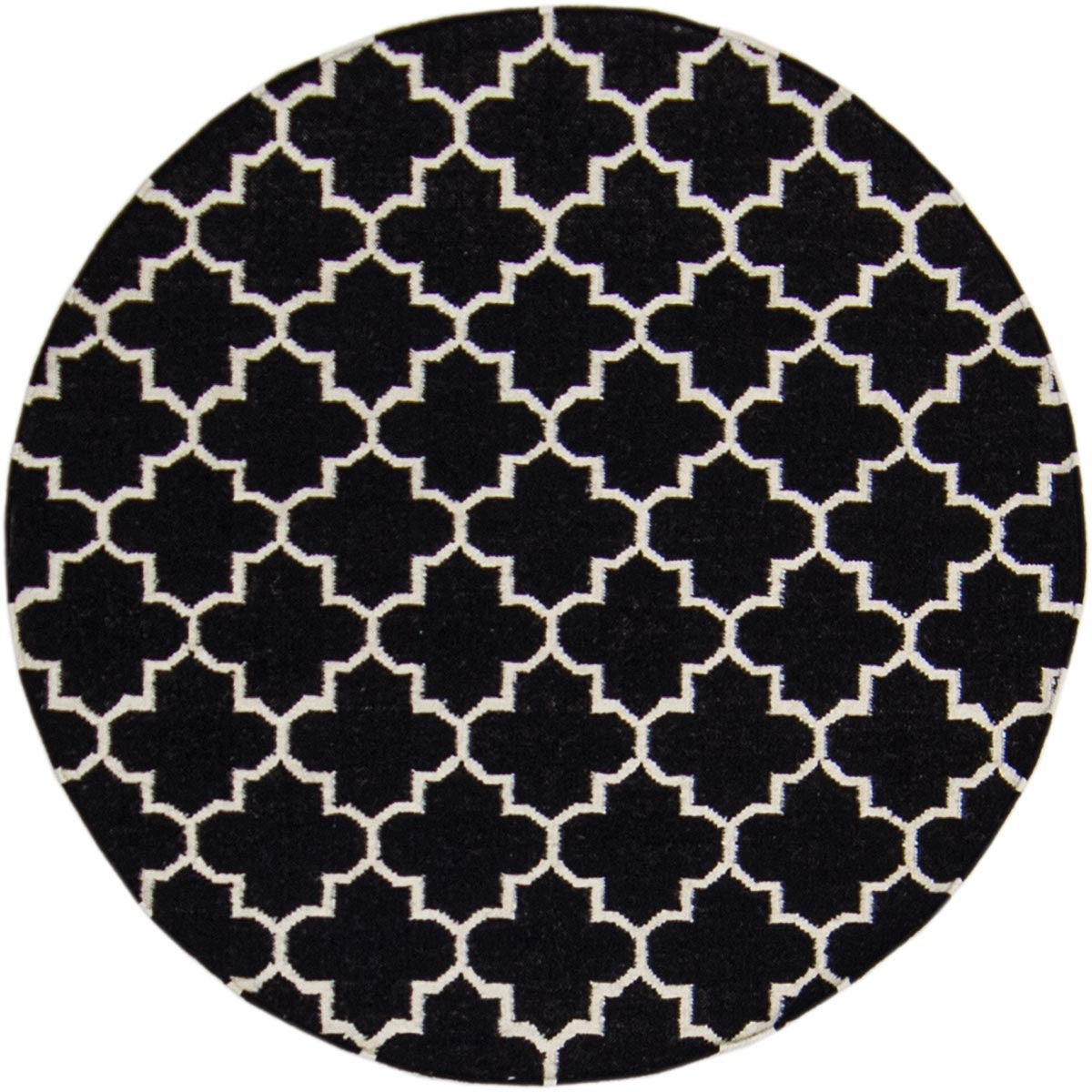 שטיח קילים הדס 07 שחור/לבן עגול | השטיח האדום