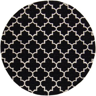 שטיח קילים הדס 07 שחור/לבן עגול | השטיח האדום