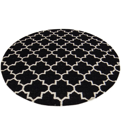 שטיח קילים הדס 07 שחור/לבן עגול | השטיח האדום