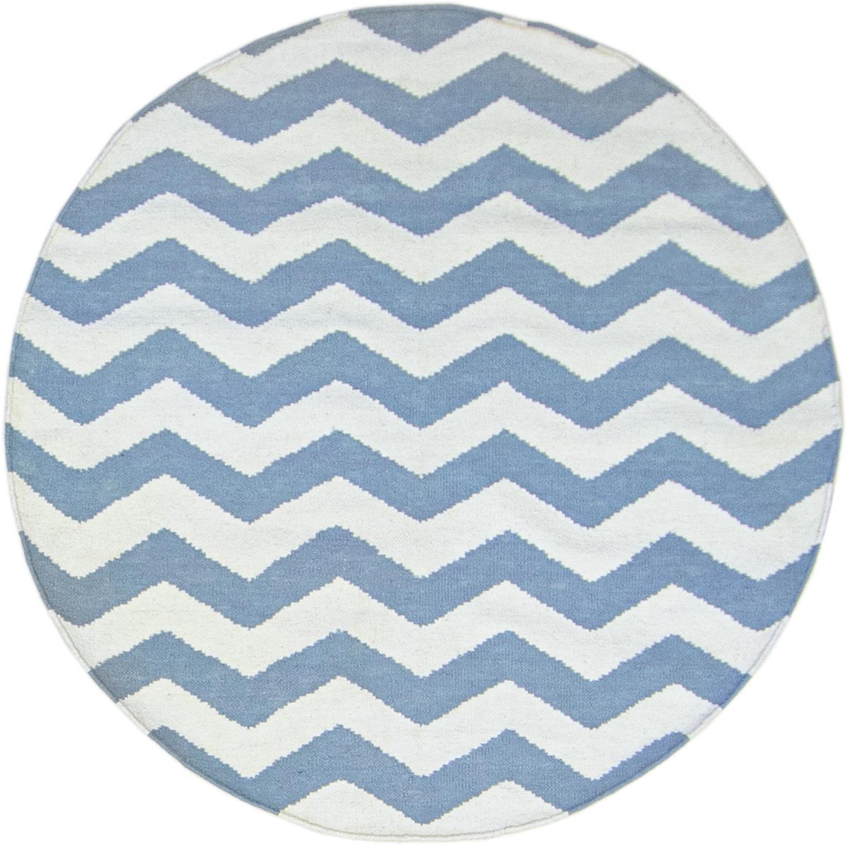 שטיח קילים הדס 01 תכלת/לבן עגול | השטיח האדום