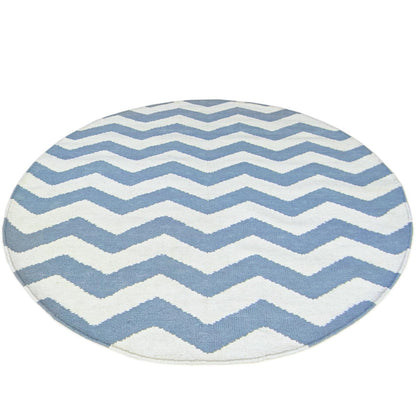 שטיח קילים הדס 01 תכלת/לבן עגול | השטיח האדום