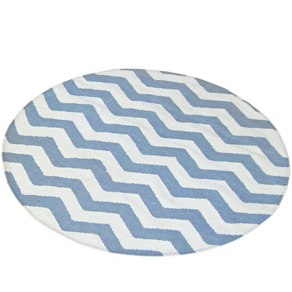 שטיח קילים הדס 01 תכלת/לבן עגול | השטיח האדום