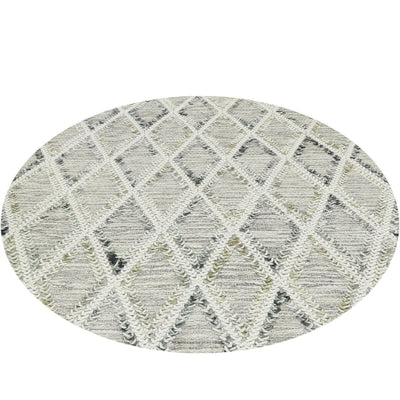 שטיח חבל מרוקאי 01 אפור עגול | השטיח האדום