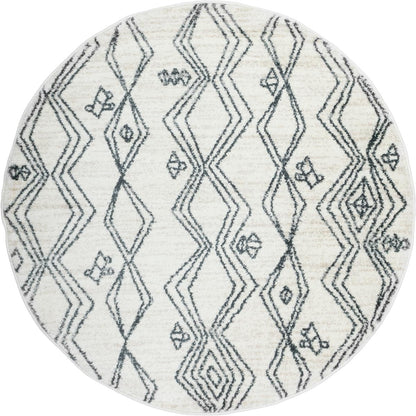 שטיח מרקש 23 קרם/שחור עגול | השטיח האדום