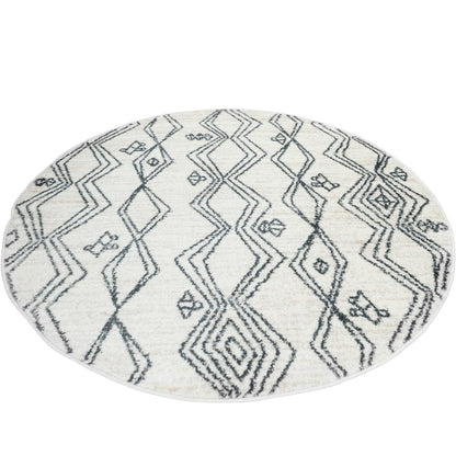 שטיח מרקש 23 קרם/שחור עגול | השטיח האדום