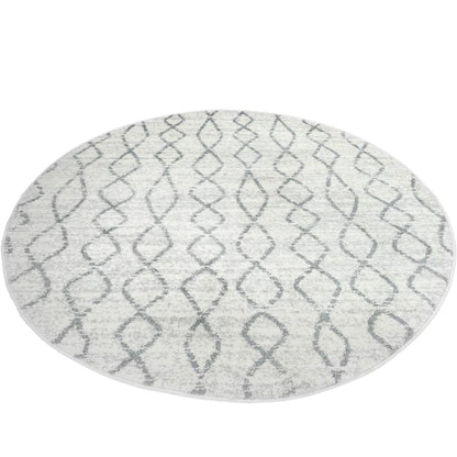 שטיח מרקש 24 קרם/אפור עגול | השטיח האדום