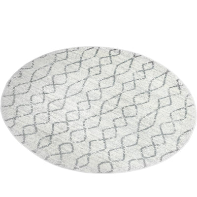 שטיח מרקש 24 קרם/אפור עגול | השטיח האדום