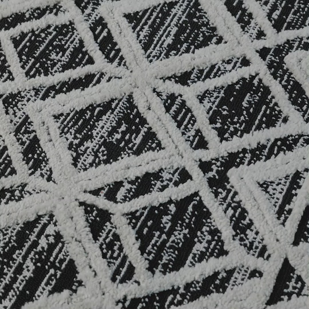 שטיח אטלס 15 אפור כהה/קרם עגול | השטיח האדום