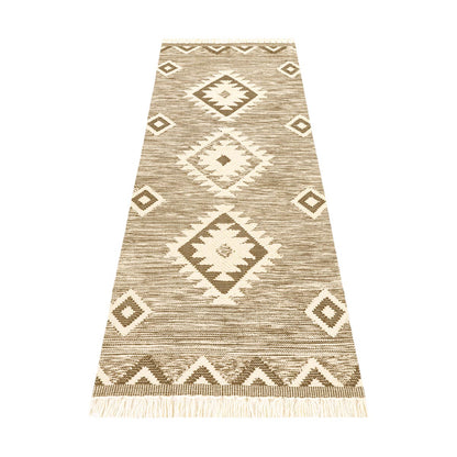 שטיח קילים סקנדינבי 06 חום ראנר עם פרנזים | השטיח האדום