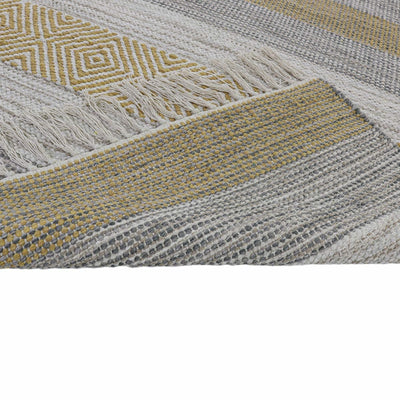 שטיח גפן כותנה 03 צהוב ראנר עם פרנזים | השטיח האדום
