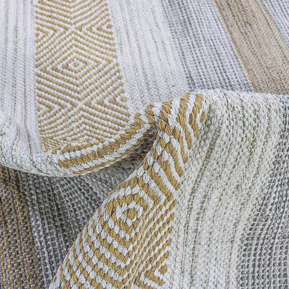 שטיח גפן כותנה 03 צהוב עגול | השטיח האדום