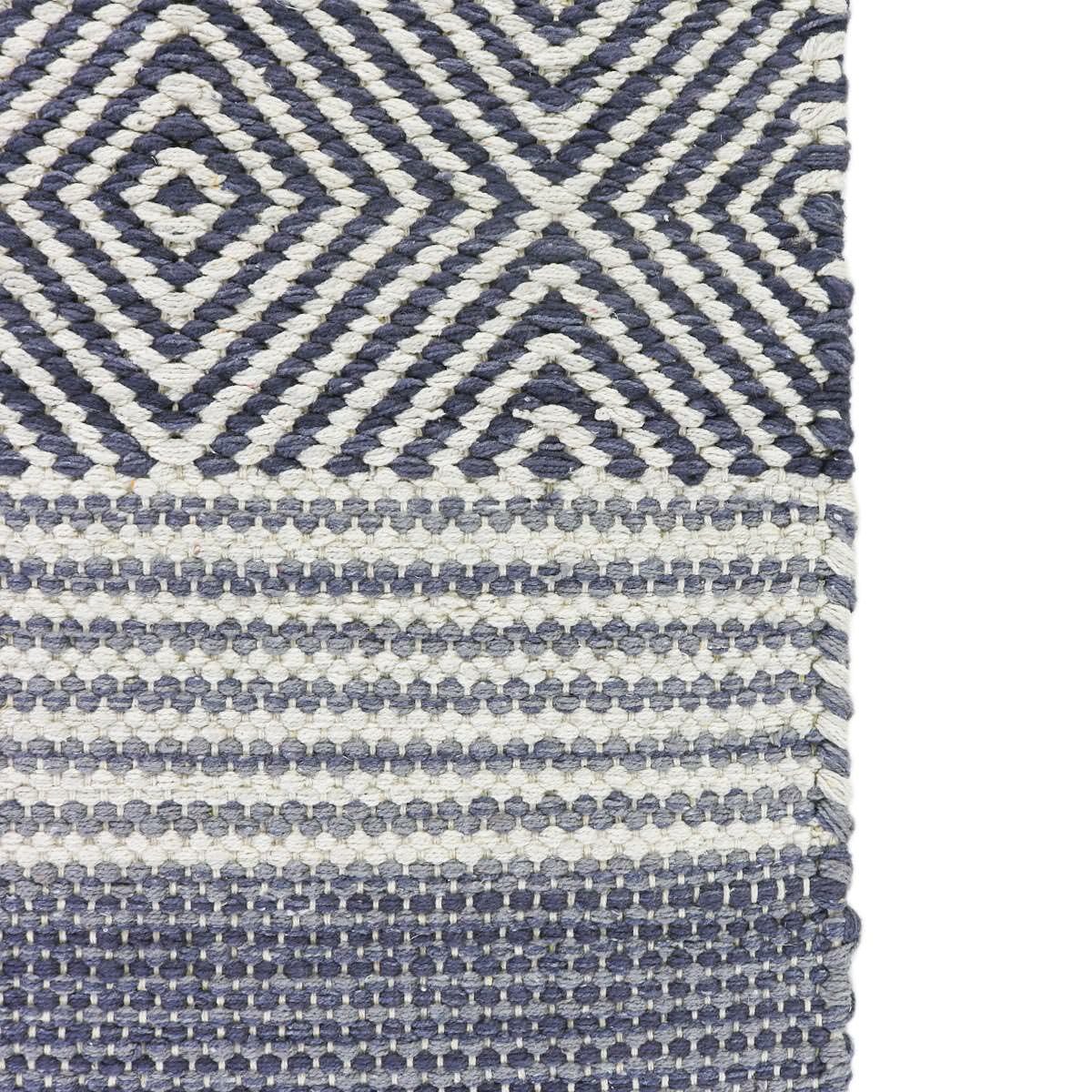 שטיח גפן כותנה 03 כחול עם פרנזים | השטיח האדום