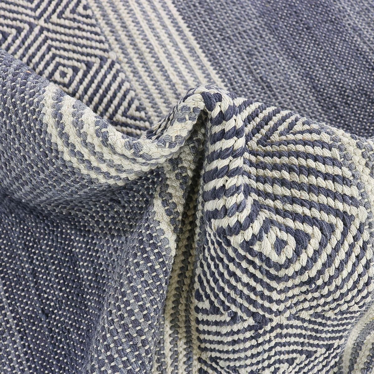 שטיח גפן כותנה 03 כחול עגול | השטיח האדום