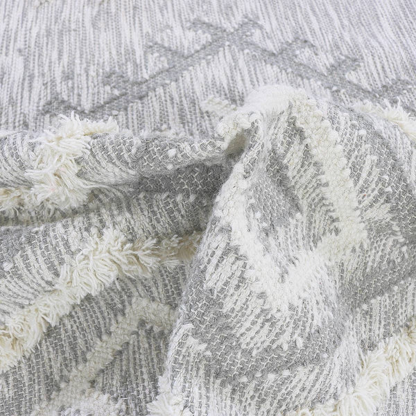 שטיח קילים סקנדינבי 05 אפור בהיר עגול KILIM - hover