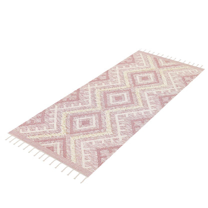 שטיח קילים סקנדינבי 05 ורוד ראנר עם פרנזים | השטיח האדום