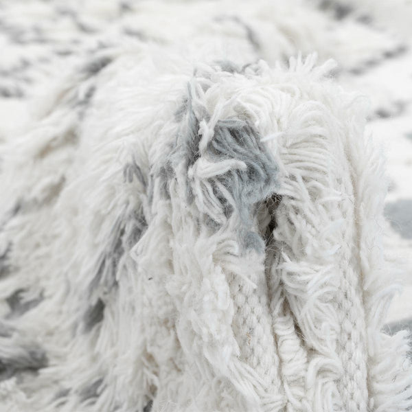 שטיח קילים סקנדינבי 25 כחול/לבן ראנר עם פרנזים KILIM - hover