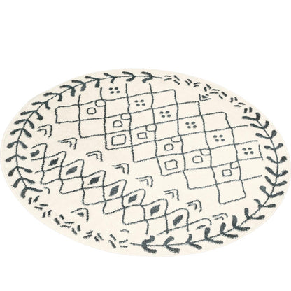 שטיח מרקש 07 קרם/שחור עגול | השטיח האדום