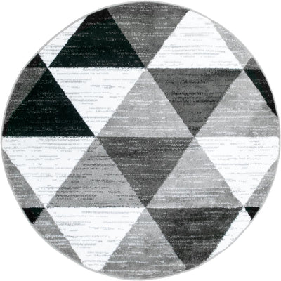 שטיח סלוניקי 11 אפור בהיר/אפור כהה/שחור עגול | השטיח האדום