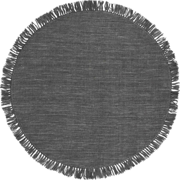 שטיח יעל 02 אפור עגול עם פרנזים YAEL