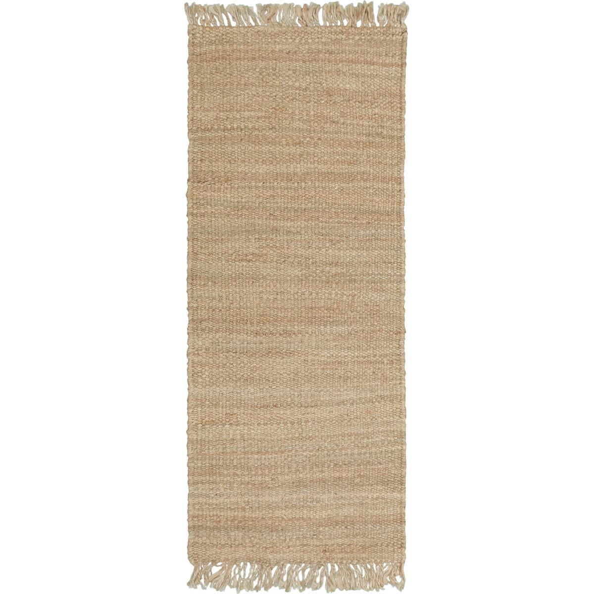 שטיח תמר אריגה גסה 01 בז' ראנר עם פרנזים | השטיח האדום