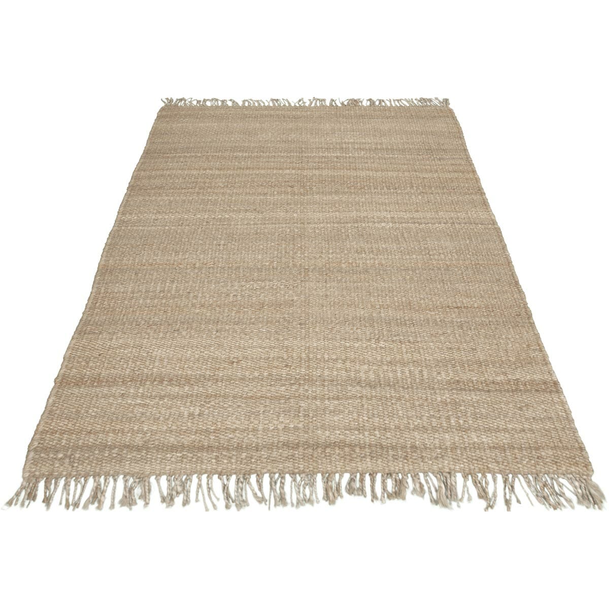 שטיח תמר אריגה גסה 01 בז' עם פרנזים | השטיח האדום