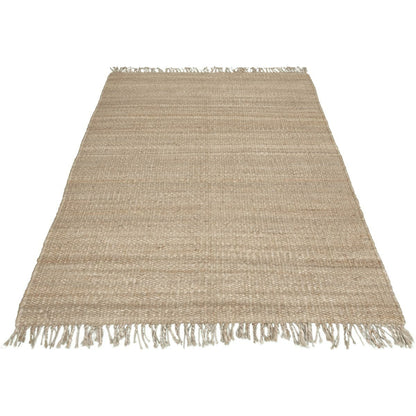 שטיח תמר אריגה גסה 01 בז' עם פרנזים | השטיח האדום