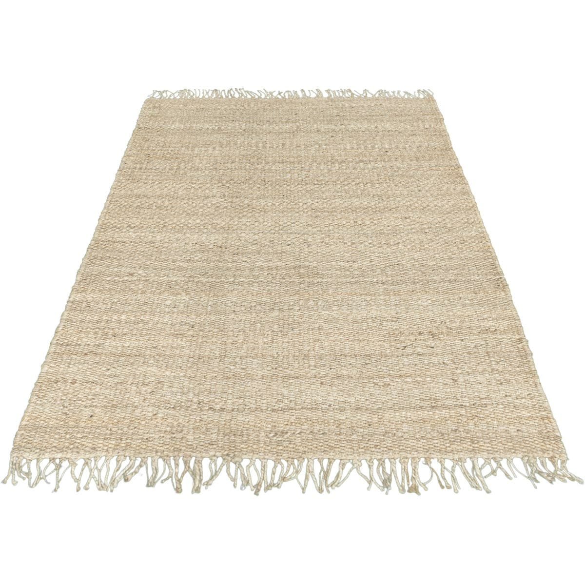 שטיח תמר אריגה גסה 01 בז' בהיר עם פרנזים | השטיח האדום