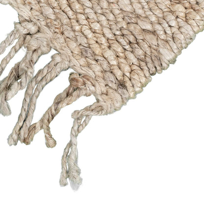 שטיח תמר אריגה גסה 01 בז' בהיר עם פרנזים | השטיח האדום