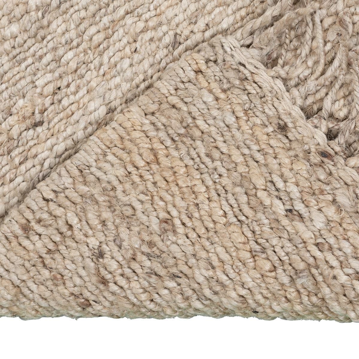 שטיח תמר אריגה גסה 01 בז' בהיר עם פרנזים | השטיח האדום