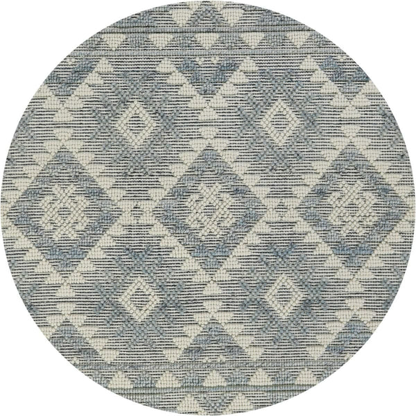 שטיח נירוונה 04 בז'/תכלת עגול NIRVANA